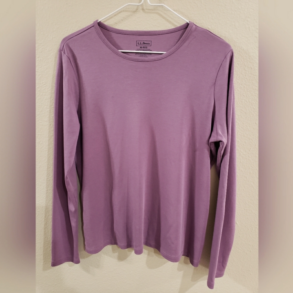 L. L. Bean, Long Sleeve Tee, Size Medium, Violet Chalk